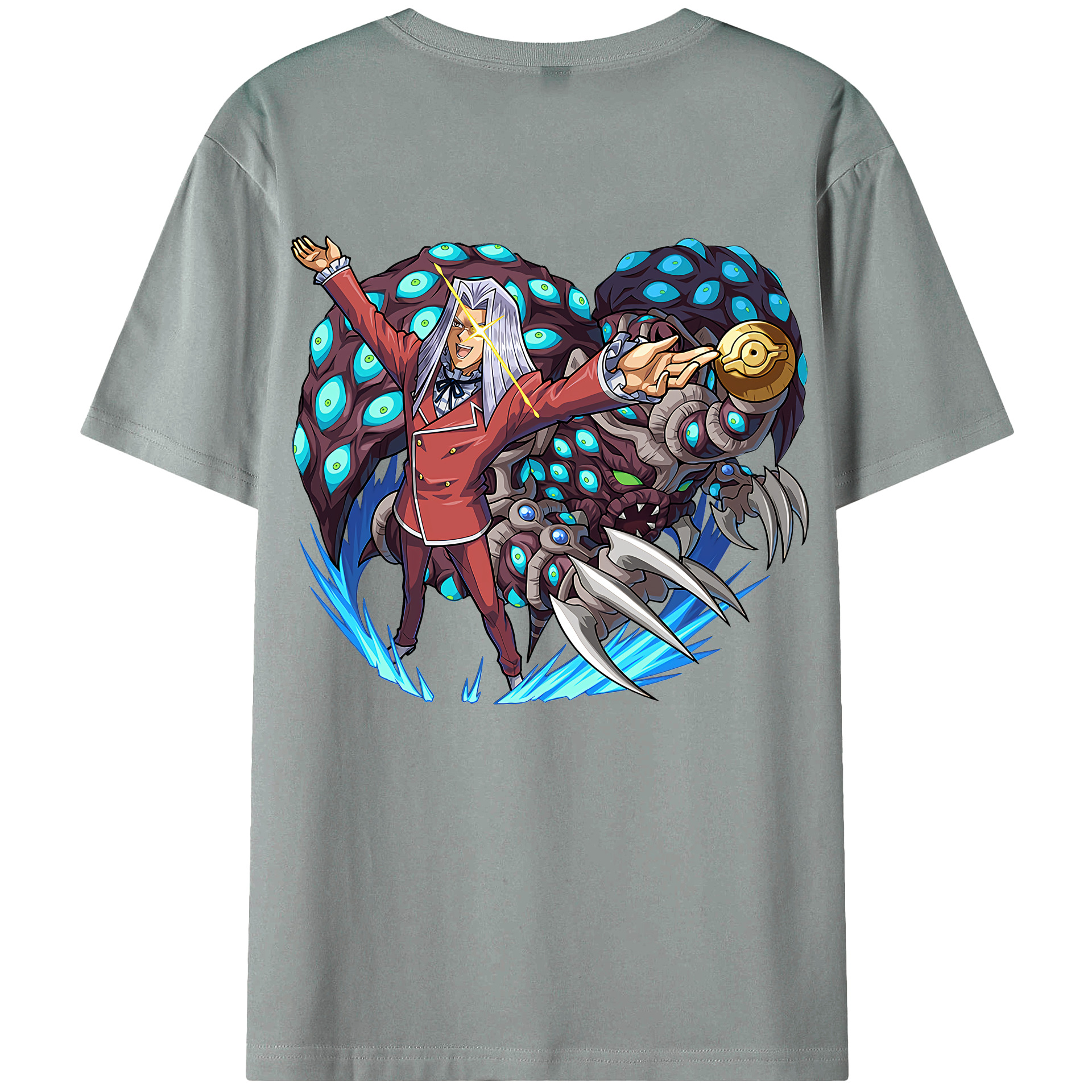 （画像用） 遊☆戯☆王 Yu-Gi-Oh! 綿100％ メンズ半袖Tシャツ（バックプリント） 通気性